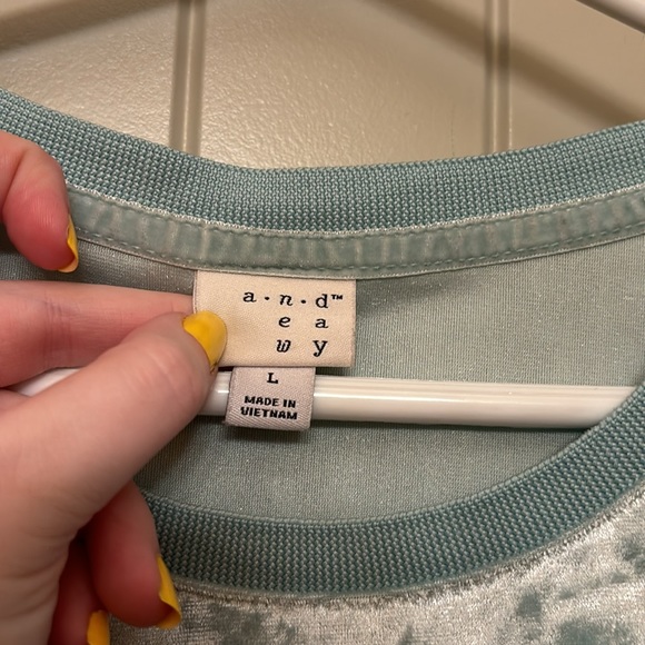 A New Day Mint Green Crushed Velvet T-shirt - Picture 4 of 5